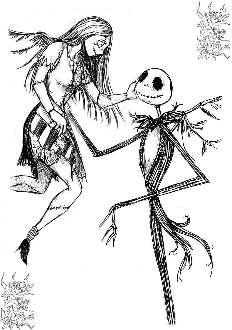Jack And Sally Coloring Pages
 Jackd Sally My other Wing by GenkiTenshi on DeviantArt