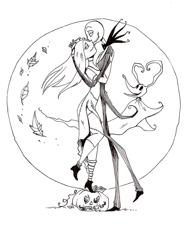 Jack And Sally Coloring Pages
 Free Printable Nightmare Before Christmas Coloring Pages