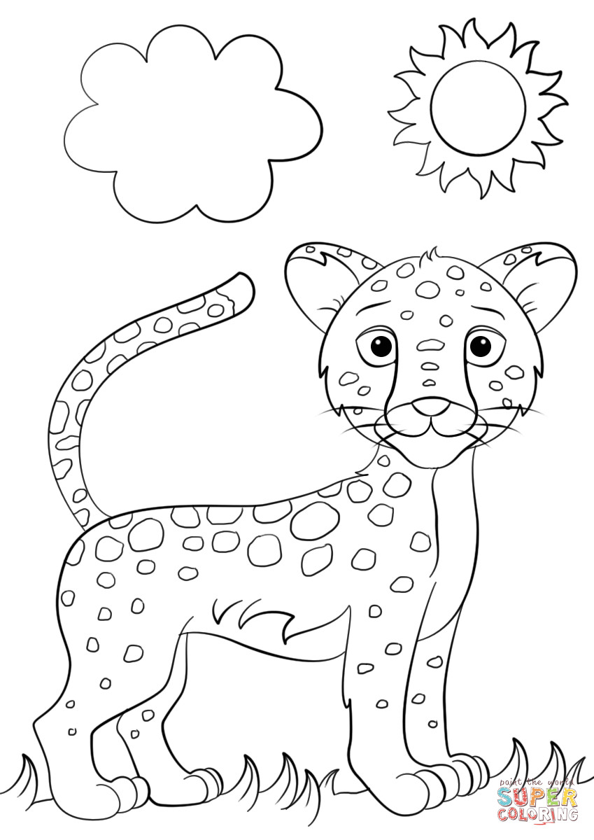 Jaguar Coloring Pages
 Cute Cartoon Jaguar coloring page