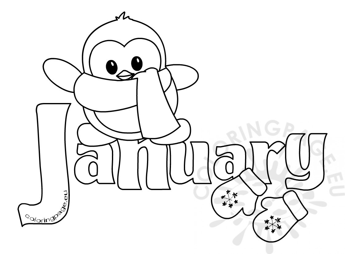 January Coloring Pages
 January Clipart Black and White