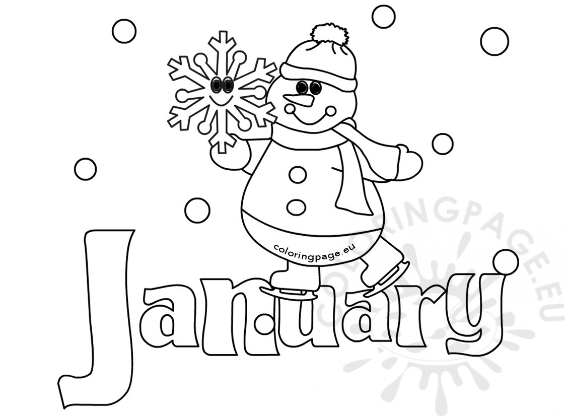 January Coloring Pages
 Winter coloring page January Snowman