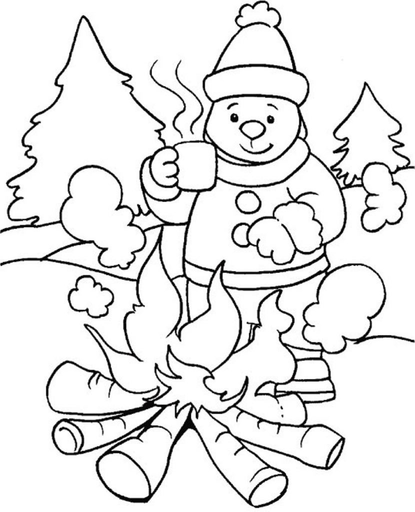 January Coloring Pages
 Fireplace Winter January Coloring Pages coloringsuite