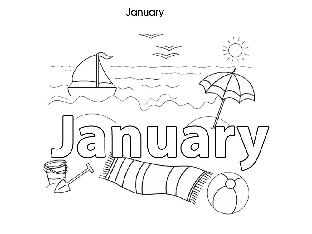 January Coloring Pages
 Printable Months The Year Coloring Pages