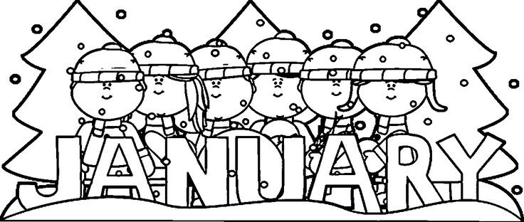 January Coloring Pages
 67 best Clip Art Months images on Pinterest