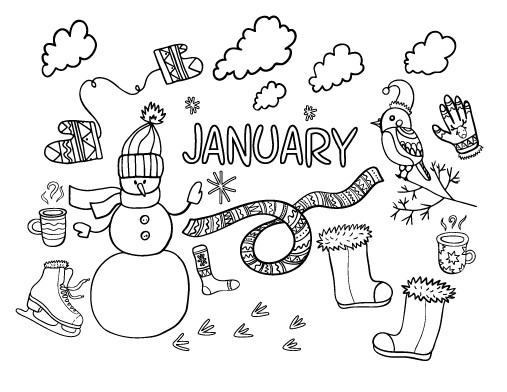 January Coloring Pages
 january color pages