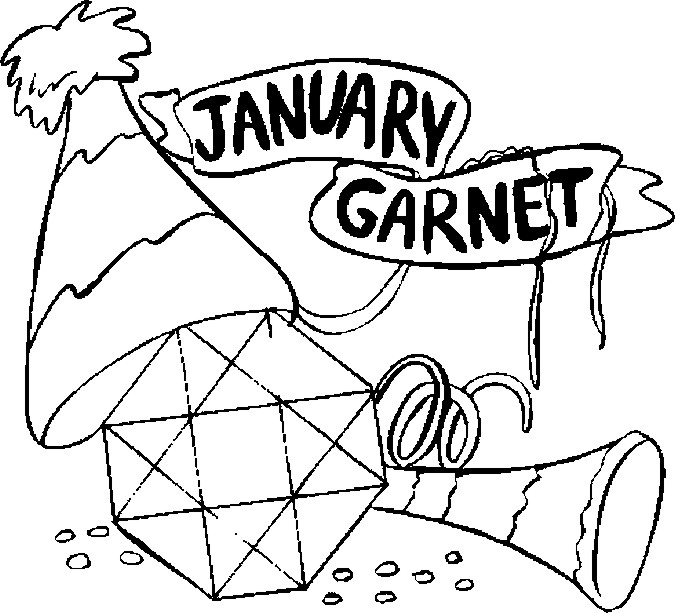 January Coloring Pages
 January – Garnet Coloring Page Color Book