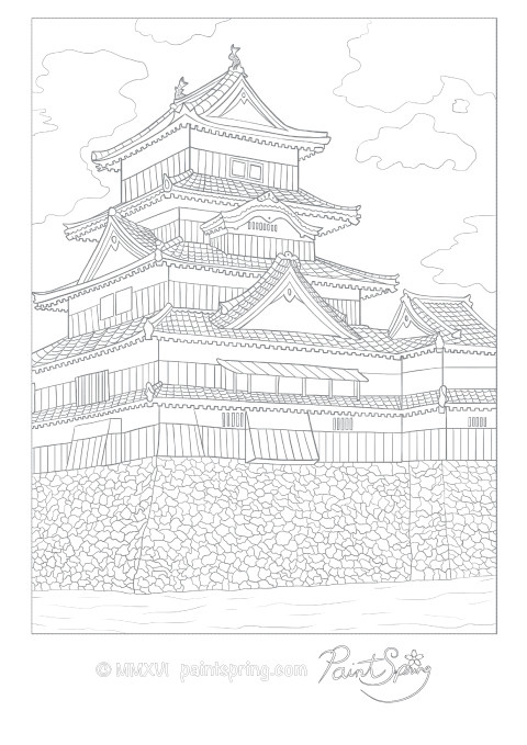 Japan Coloring Books
 Printable Japan Adult Coloring Book PaintSpring