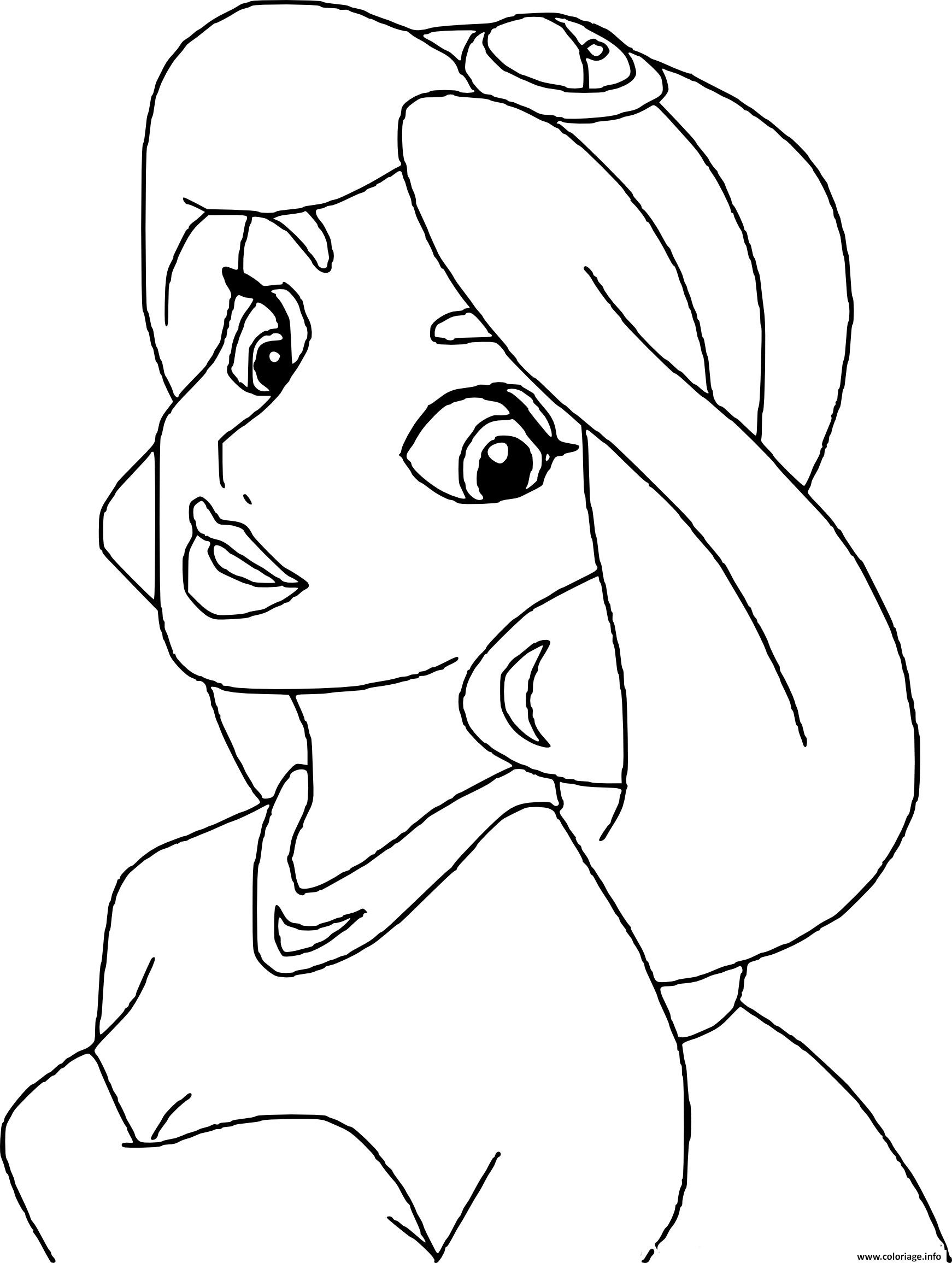 Jasmine Coloring Pages
 Coloriage Princesse Disney Jasmine JeColorie
