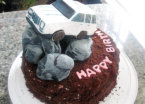 Jeep Birthday Cake
 Devil s Food White Out Cake