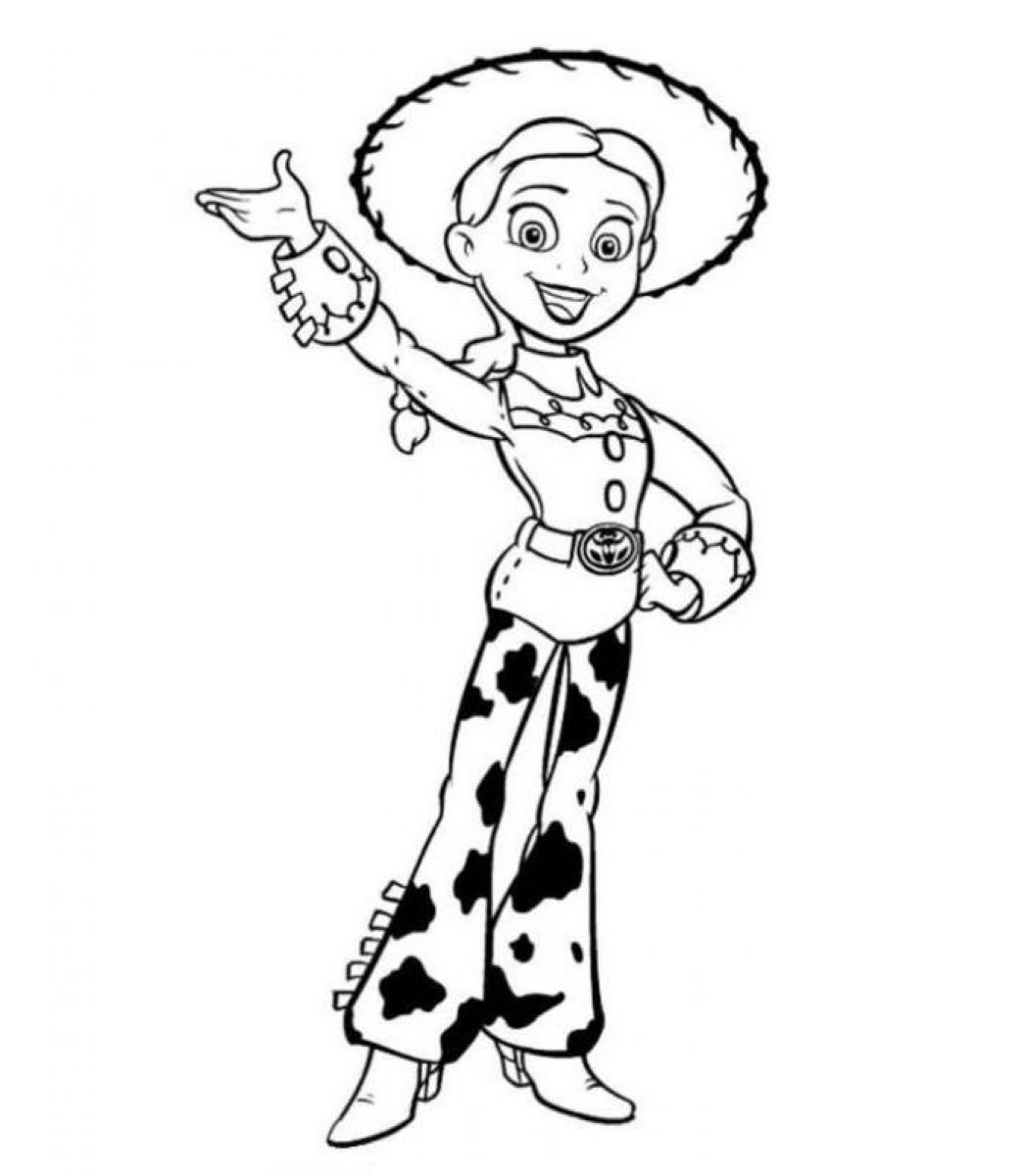 Jessie Coloring Pages
 Toy story clipart black and white collection