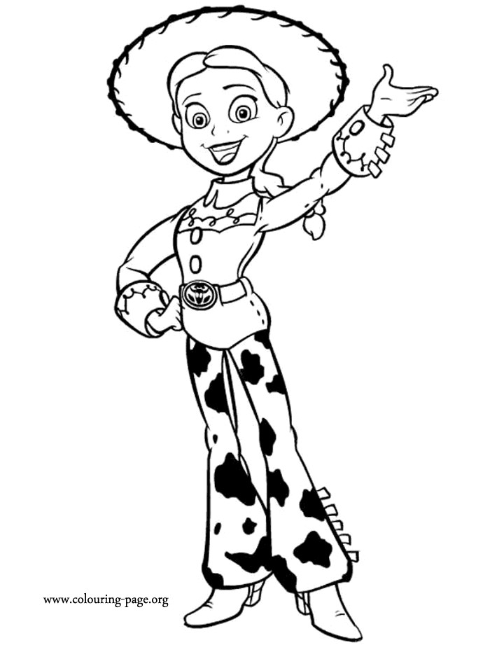 Jessie Coloring Pages
 Toy Story Jessie waving coloring page