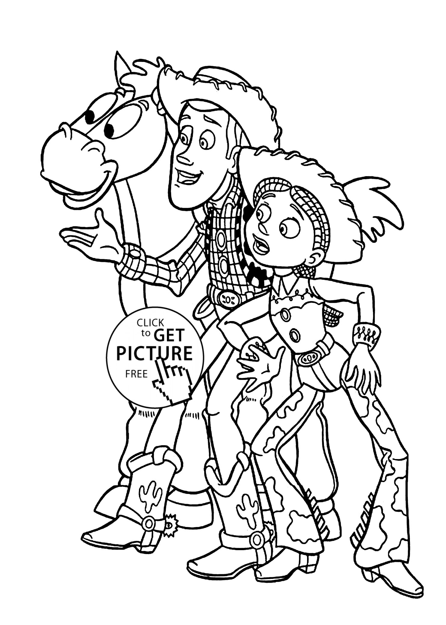 Jessie Coloring Pages
 Cowboys from Toy story coloring pages for kids printable