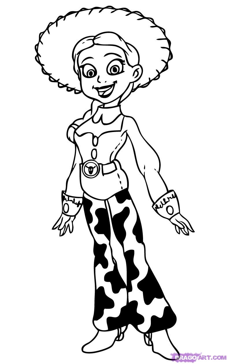 Jessie Coloring Pages
 How to Draw Jessie Step by Step Movies Pop Culture
