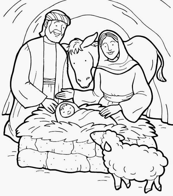 Jesus Born Printable Coloring Pages
 Dibujos Cristianos para colorear Nacimiento de Jesus