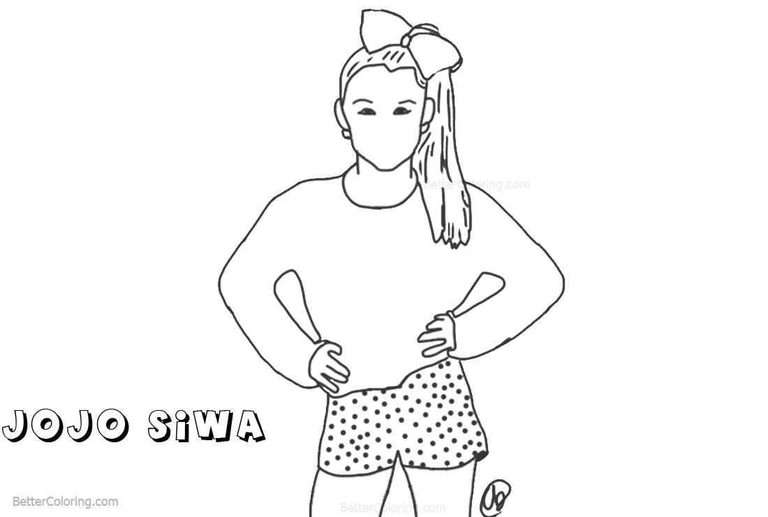 Jojo Siwa Printable Coloring Pages
 Jojo Siwa Coloring Pages Line Art Drawing by