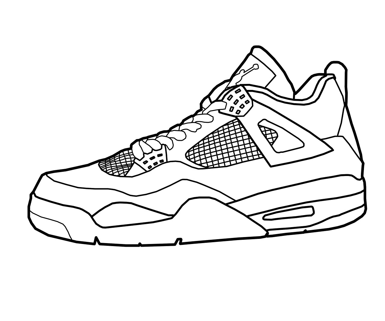 Jordan Shoe Coloring Pages
 Running Shoes Drawing