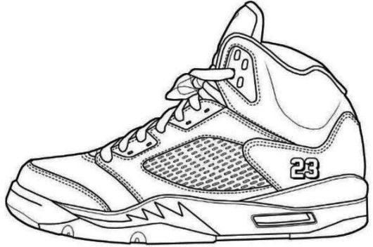 Jordan Shoe Coloring Pages
 Air Jordan Shoes Coloring Pages to Learn Drawing Outlines