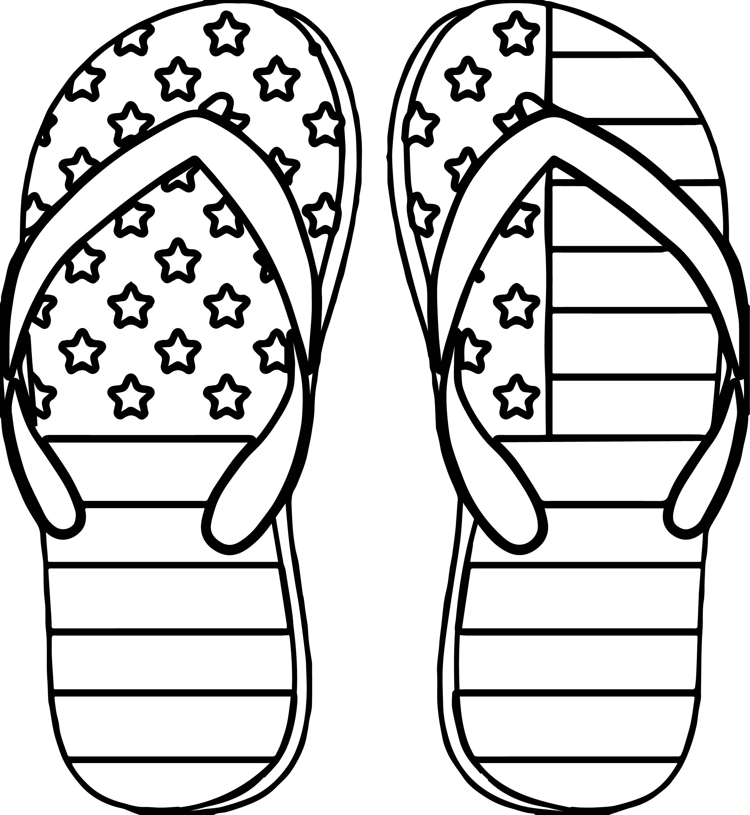 July 4Th Coloring Pages
 4th July Slipper Coloring Page