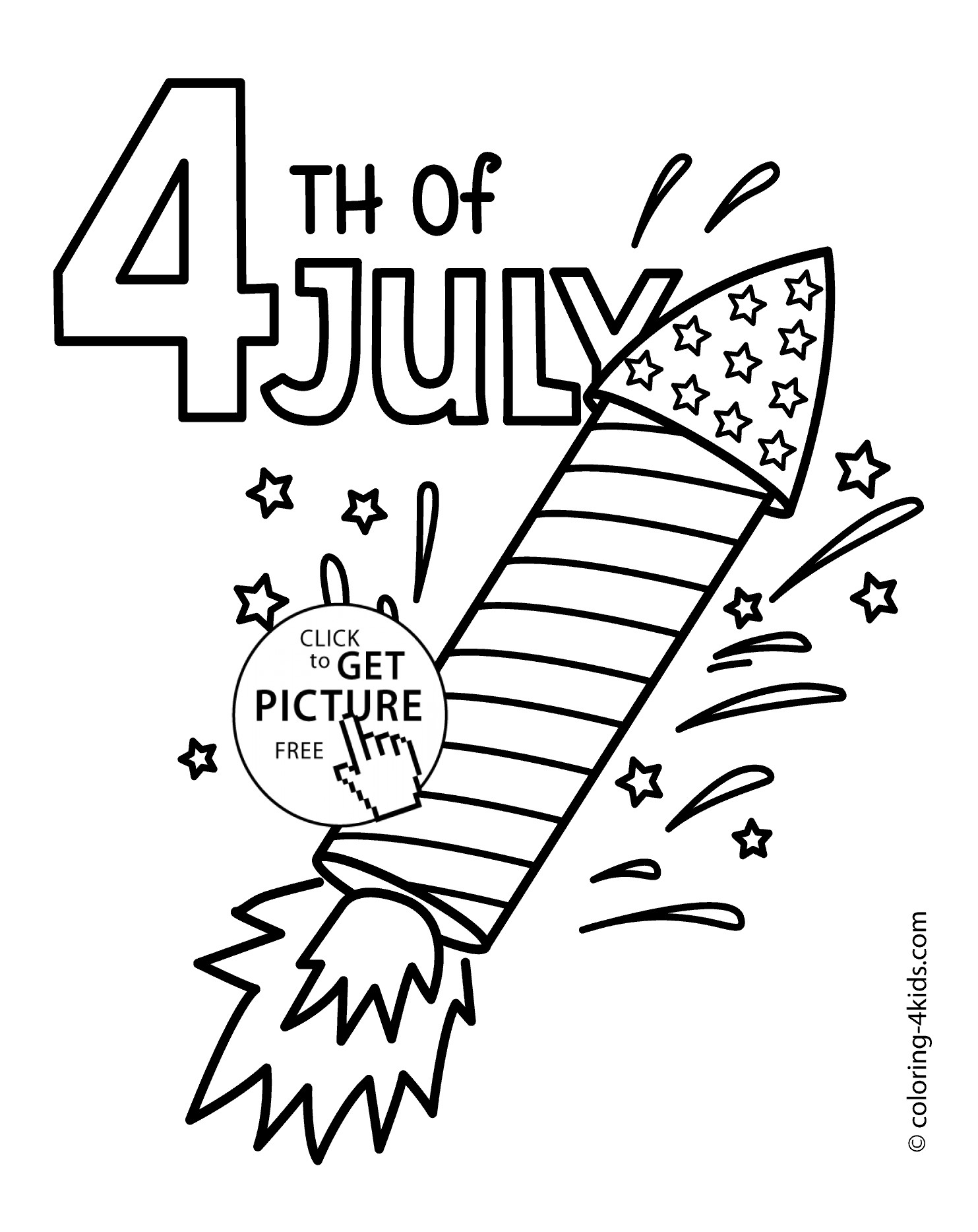 July 4Th Coloring Pages
 July 4 rocket coloring pages USA independence day