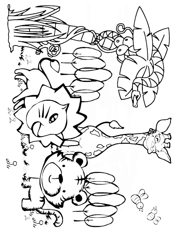 Jungle Animal Coloring Pages
 Printable Jungle Animals Coloring Pages Jungle Animals