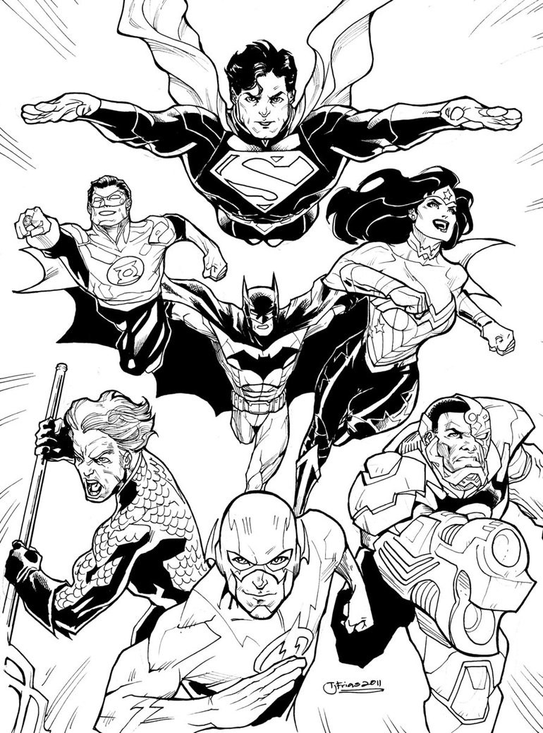 Justice League Coloring Pages
 DCnU Justice League 2011 by guinnessyde on DeviantArt