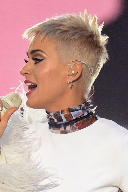 Katy Perry New Hair Cut
 Katy Perry Straight Ash Blonde Pixie Cut Hairstyle