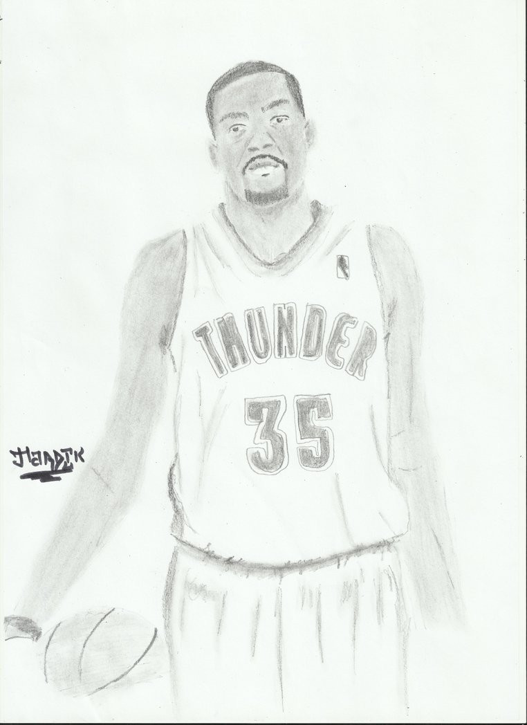 Kevin Durant Coloring Pages
 Nba Kevin Durant Sketch by hardik9 on DeviantArt