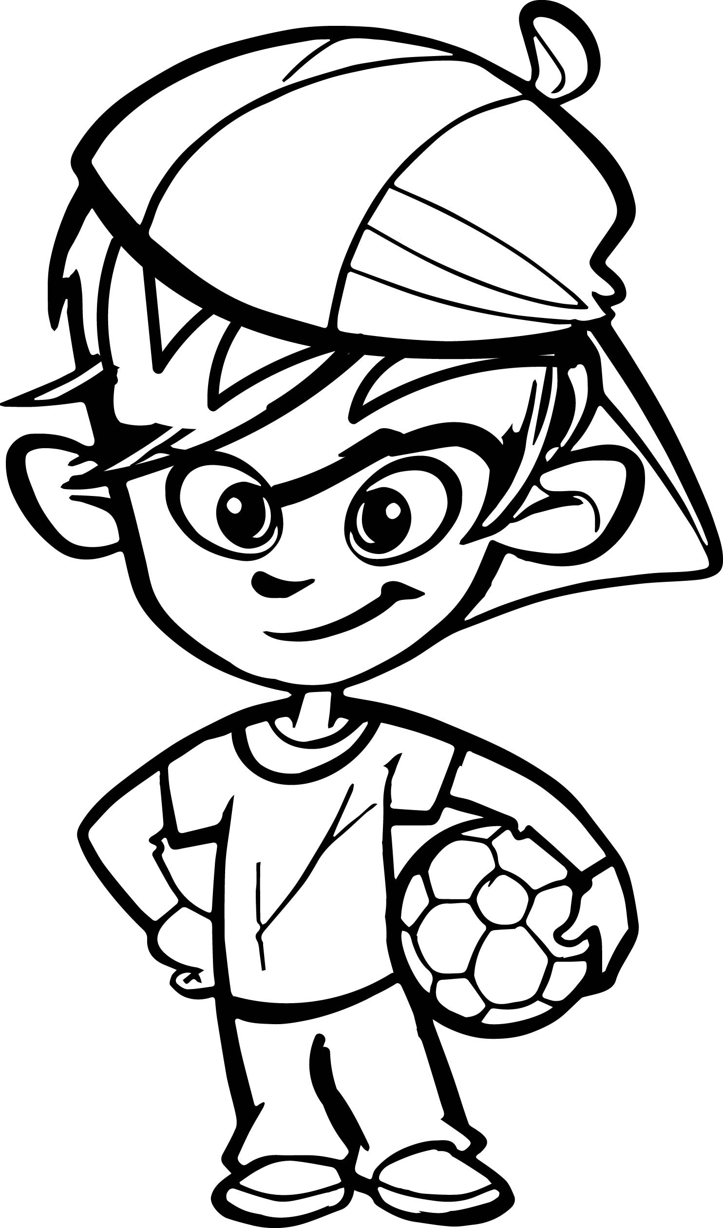 Kid Coloring Book Pages
 Soccer Player Boy Kid Coloring Page