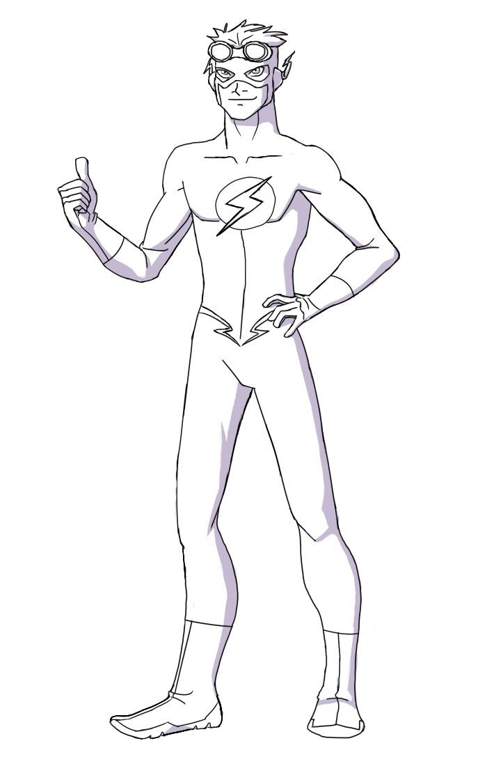 Kid Flash Coloring Pages
 Young Justice Sketches