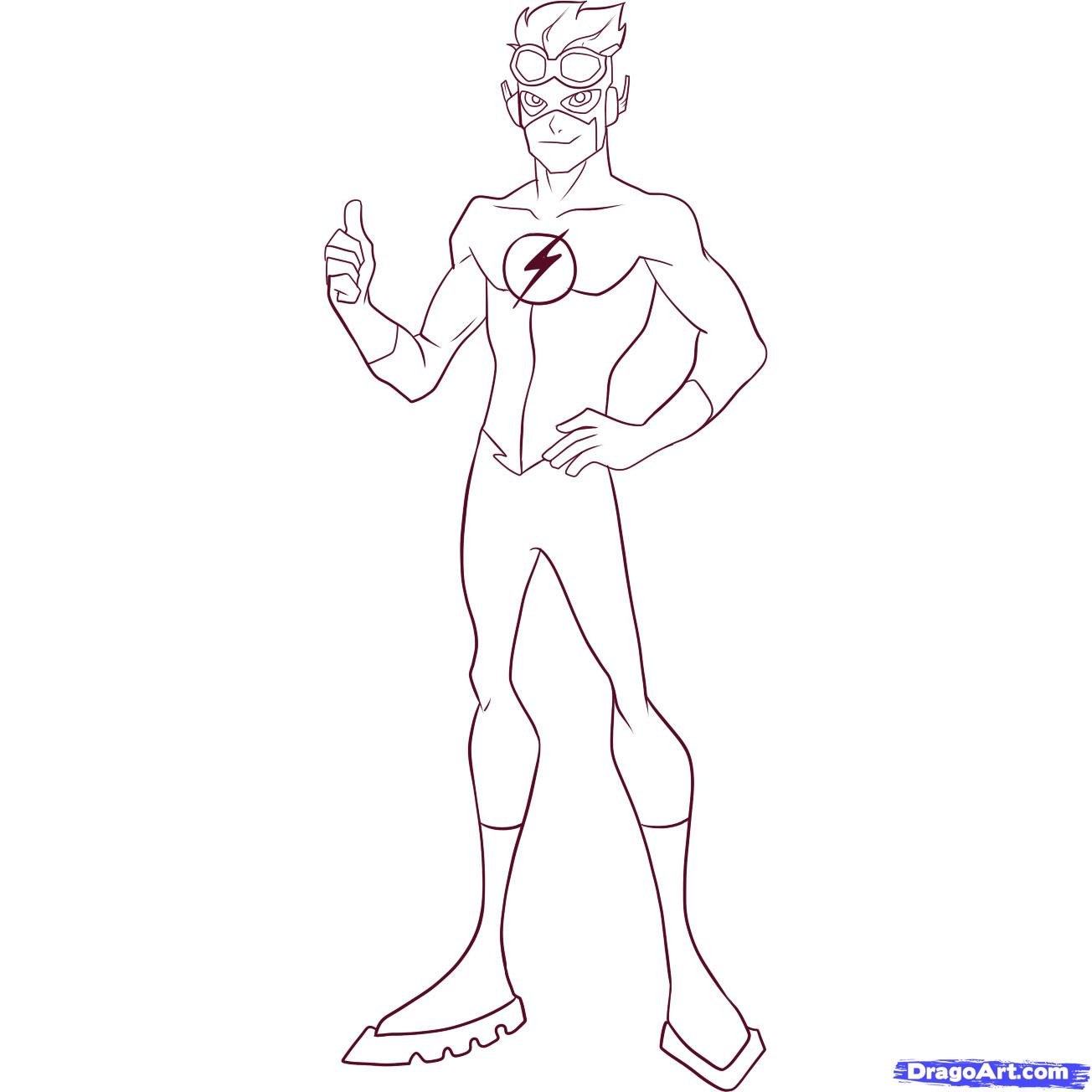 Kid Flash Coloring Pages
 How to Draw Kid Flash Step by Step Cartoon Network