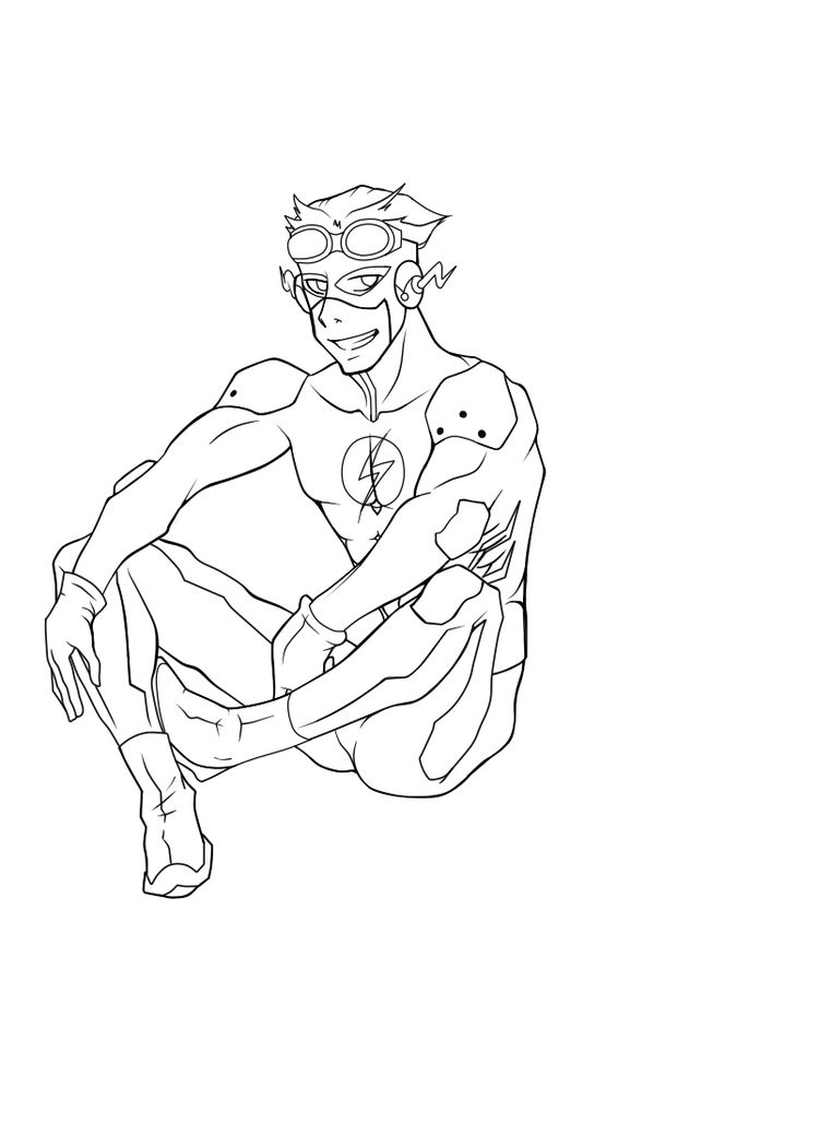 Kid Flash Coloring Pages
 Kid Flash Lineart 1 by LorchRin on DeviantArt