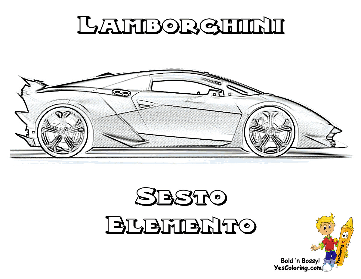 Kids Coloring Pages For Boys Super Carrrrr Easy Lambor
 Rich Relentless Lamborghini Cars Coloring Race Cars