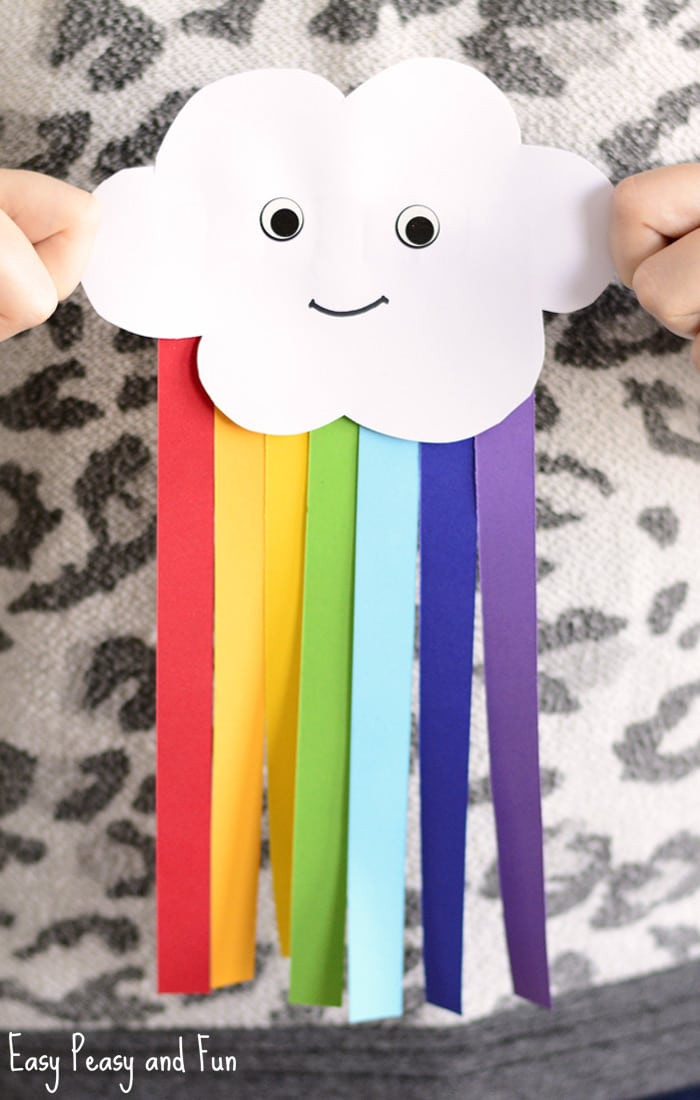 Kids Easy Crafts
 Cute Paper Rainbow Kid Craft Easy Peasy and Fun