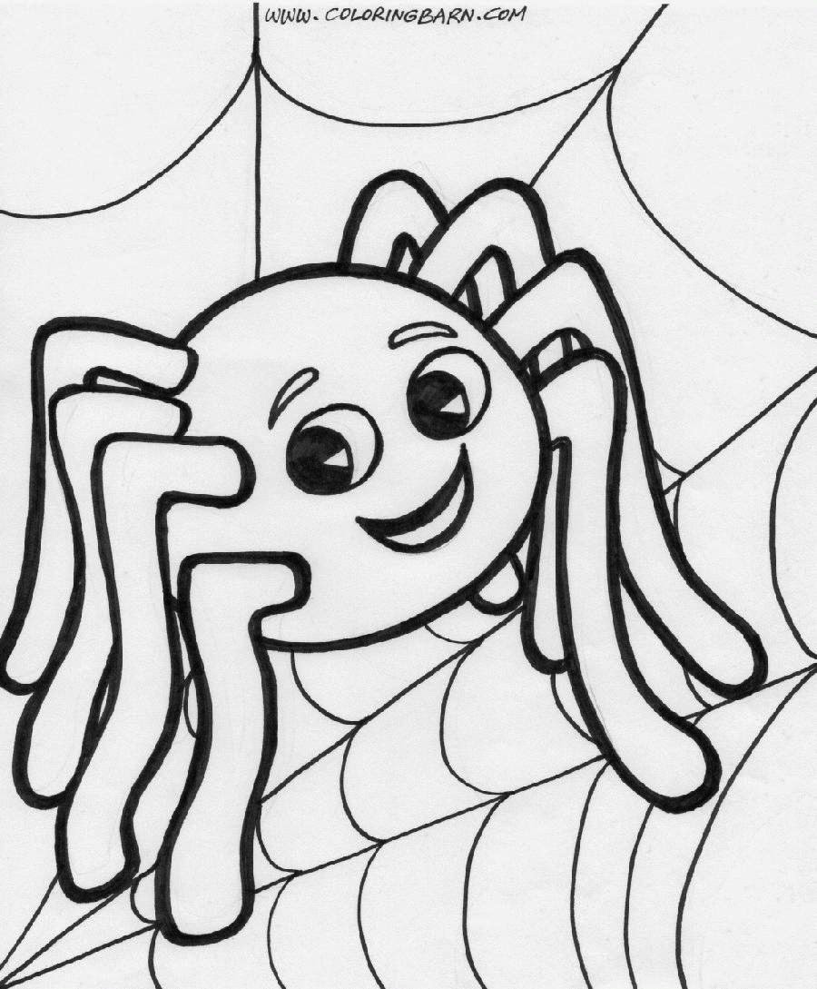 Kids Halloween Coloring Pages
 Spider Coloring Sheet