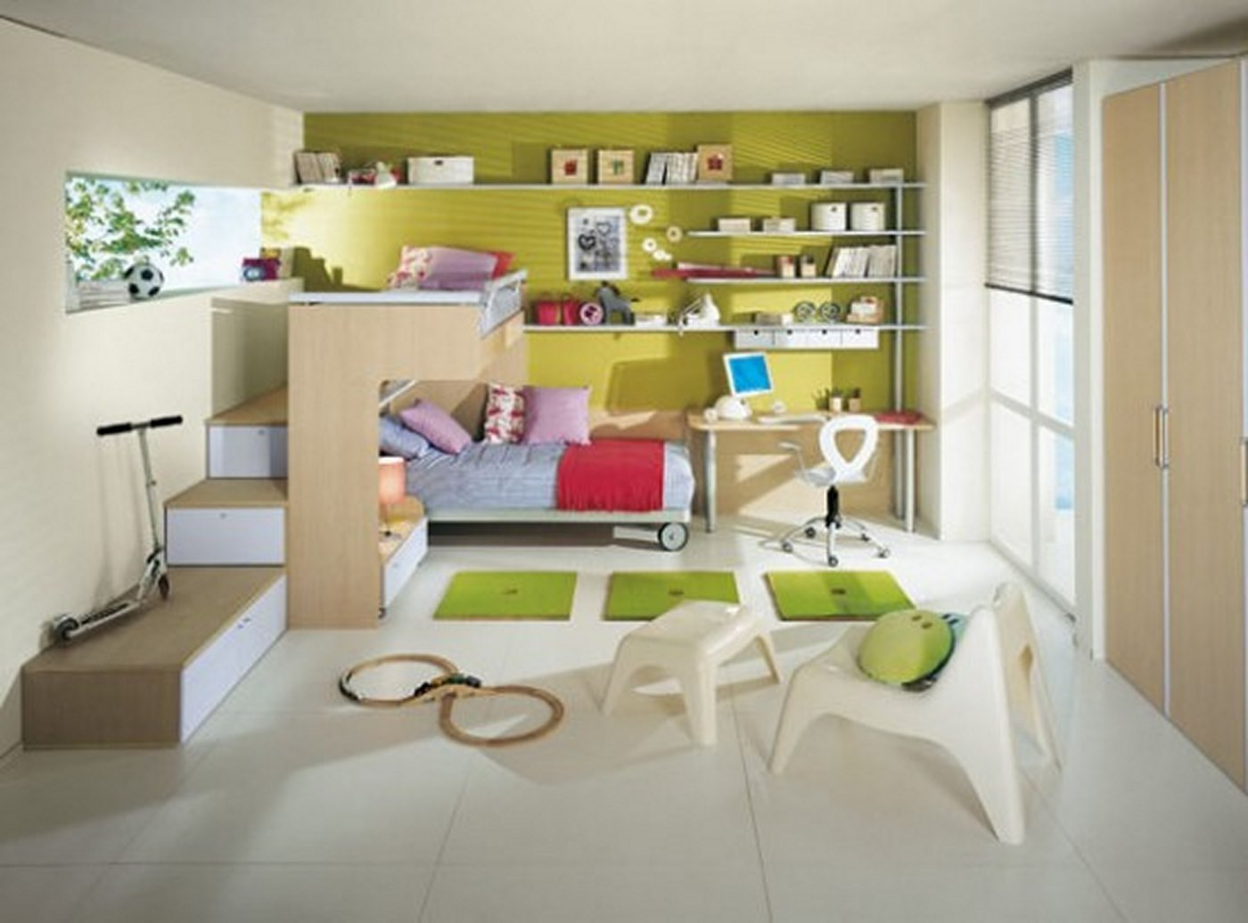 Best ideas about Kids Room Themes
. Save or Pin awesome kids bedroom with green wall paint two bed and Now.
