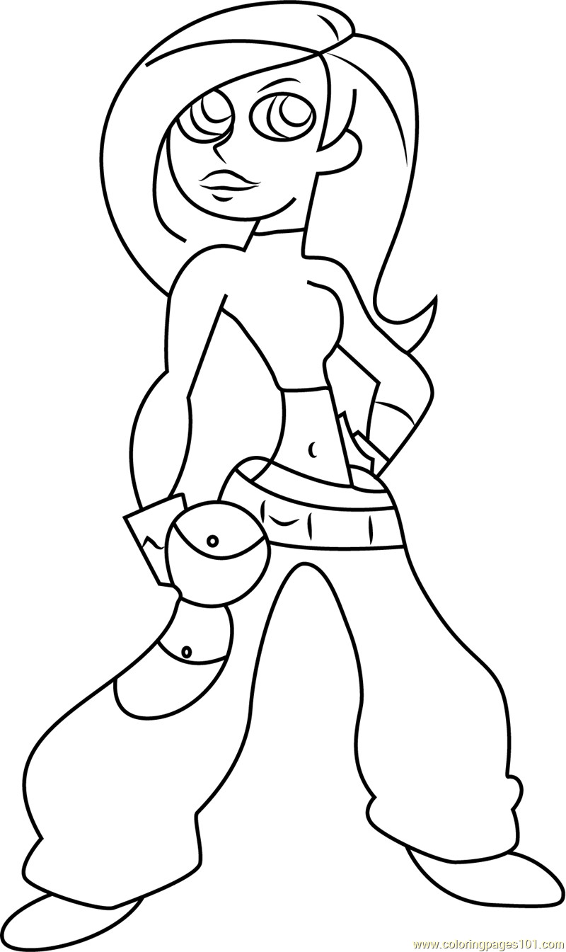 Kim Possible Coloring Pages
 Kim Possible Ready to Fight Coloring Page Free Kim