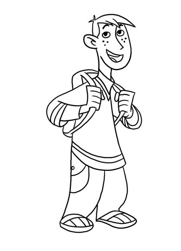 Kim Possible Coloring Pages
 Kim Possible Ron Stopabble is Going to School in Kim