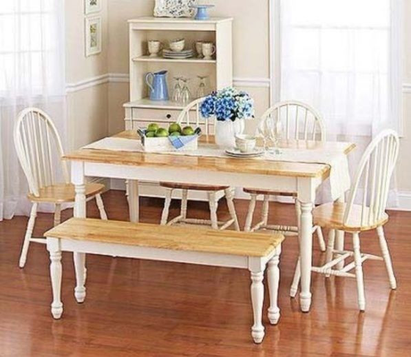 Best ideas about Kitchen And Dining Furniture Sets
. Save or Pin 6 pc White Dining Set Dinette Sets Bench Chair Table Now.