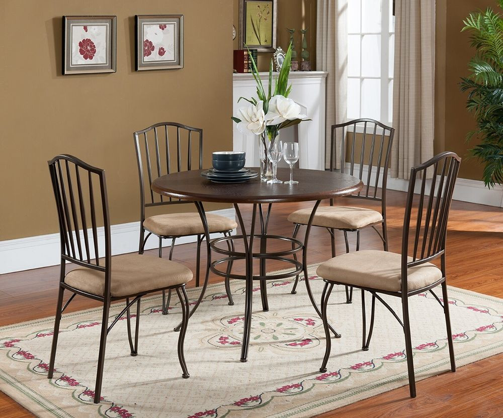 Best ideas about Kitchen And Dining Furniture Sets
. Save or Pin 5 PC Set Kings Brand Round Wood & Metal Dining Room Now.