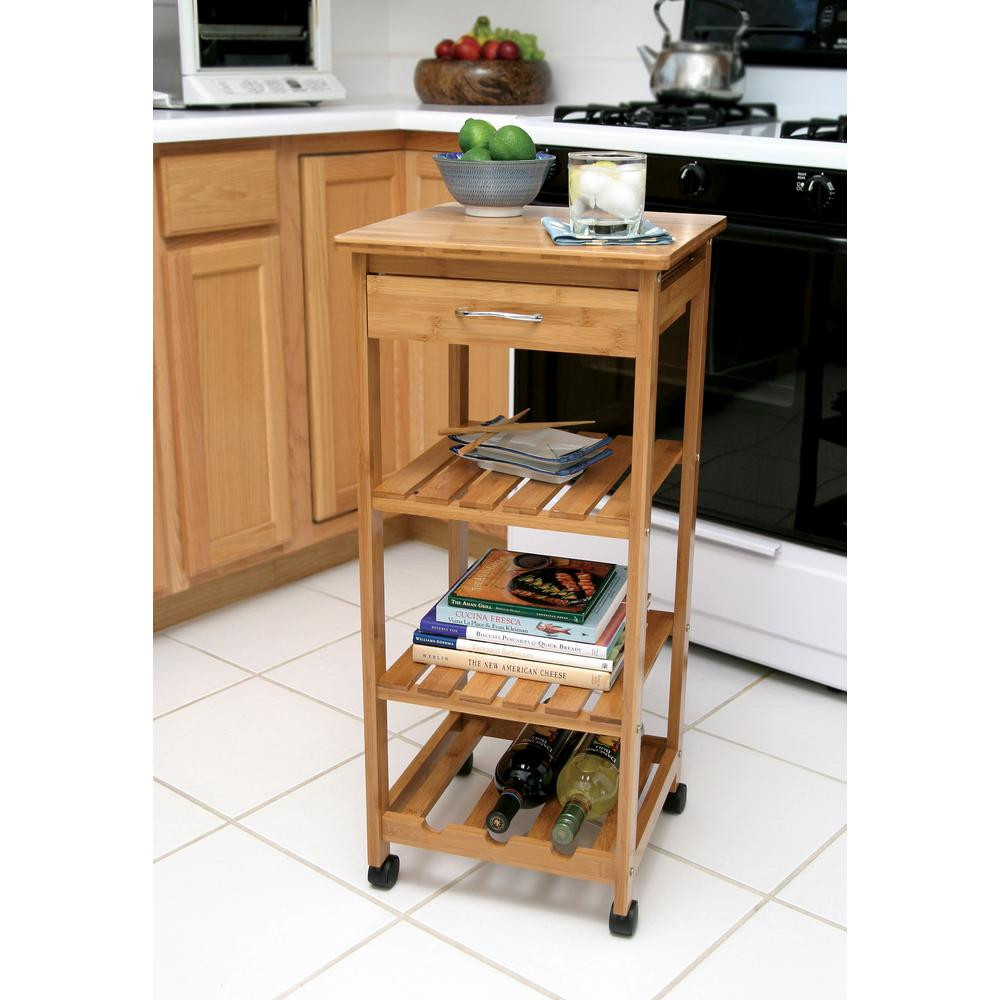 Best ideas about Kitchen Carts With Wine Rack
. Save or Pin Lipper International Bamboo Kitchen Cart With Wine Rack Now.