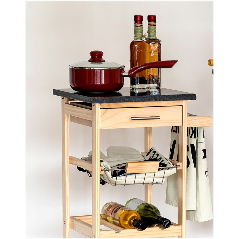 Best ideas about Kitchen Carts With Wine Rack
. Save or Pin Kitchen Trolley Island Cart Granite Top Chopping Board Now.