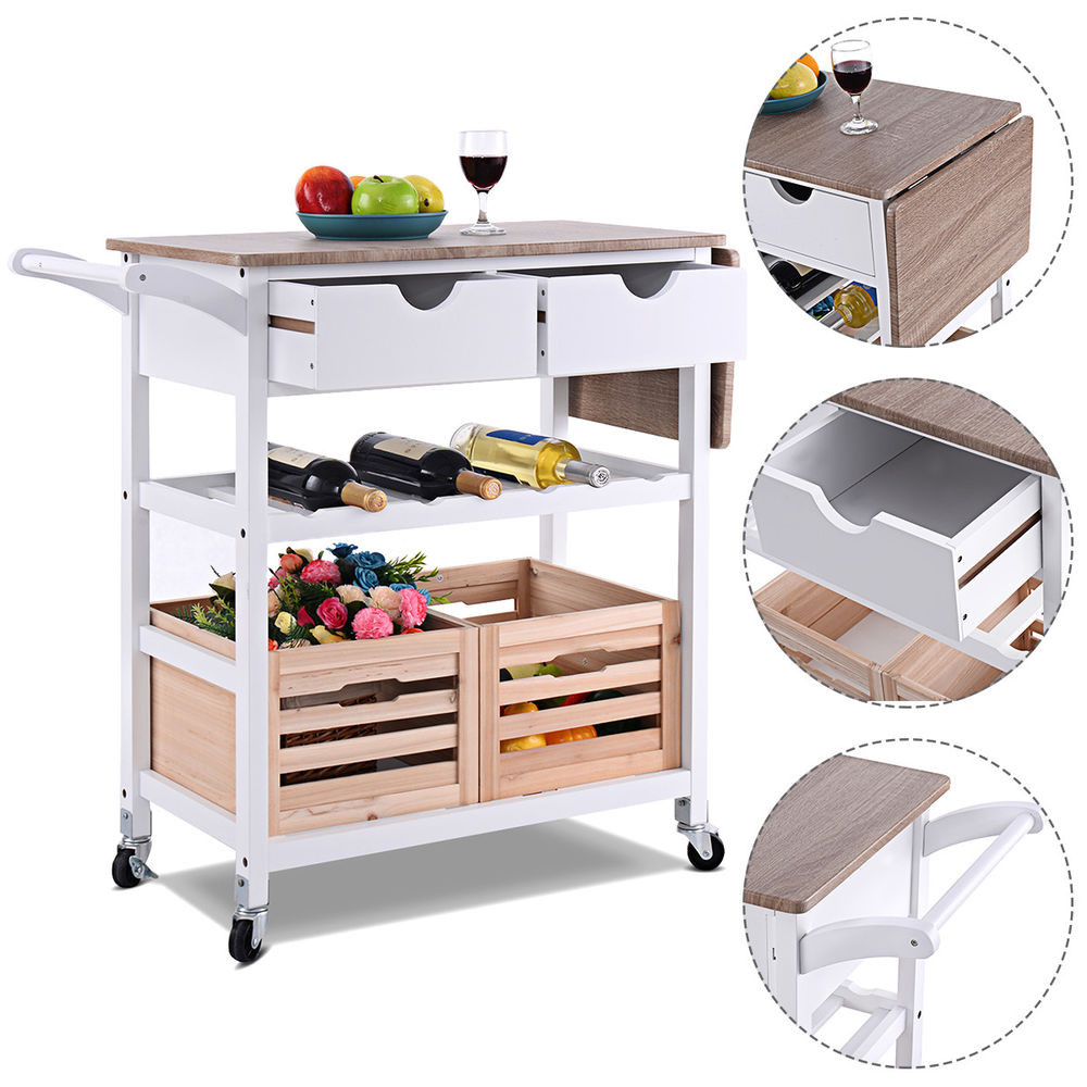 Best ideas about Kitchen Carts With Wine Rack
. Save or Pin Rolling Kitchen Trolley Island Cart Drop leaf w Storage Now.