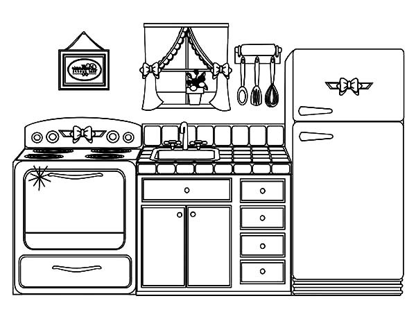Kitchen Coloring Pages
 Kitchen clipart coloring Pencil and in color kitchen