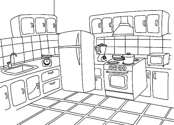 Kitchen Coloring Pages
 How to Draw Kitchen Coloring Pages Download & Print