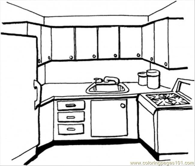 Kitchen Coloring Pages
 Kitchen Coloring Page Free Kitchenware Coloring Pages