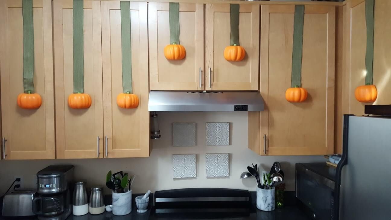 Best ideas about Kitchen Decoration Stores
. Save or Pin Fall Kitchen Decor – Pumpkin Cabinet Ribbons – Just… Holly Ann Now.