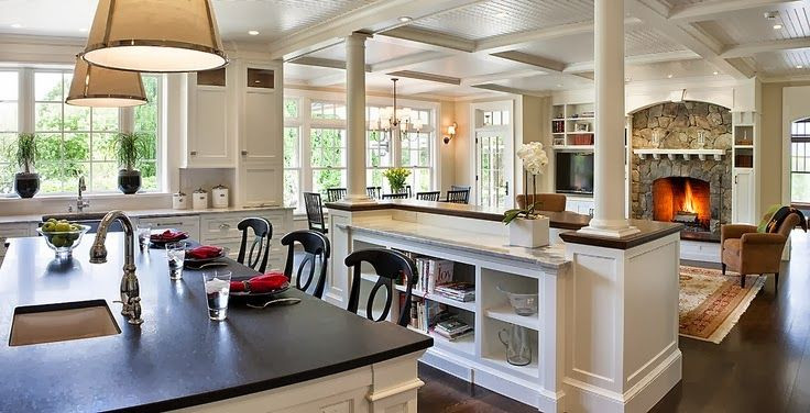 Best ideas about Kitchen Open To Family Room
. Save or Pin Open concept kitchen to great room Beautiful shelf Now.