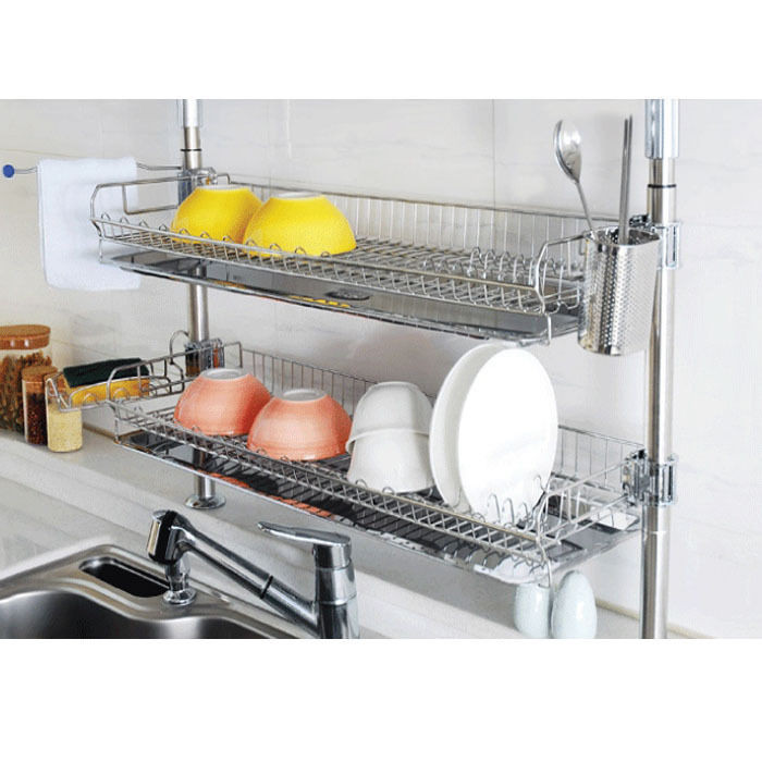 Best ideas about Kitchen Organizer Rack
. Save or Pin Stainless Fixing Double Shelf Dish Drying Rack Drainer Now.