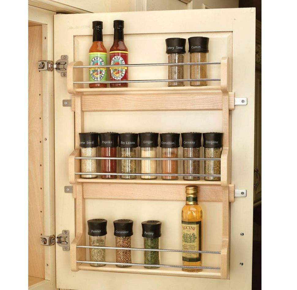 Best ideas about Kitchen Organizer Rack
. Save or Pin Wood Shelf Door Mount Cabinet Spice Holder Rack Storage Now.