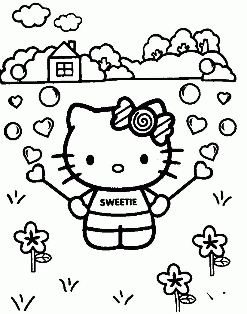 Kitty Coloring Pages
 Free Printable Hello Kitty Coloring Pages For Kids